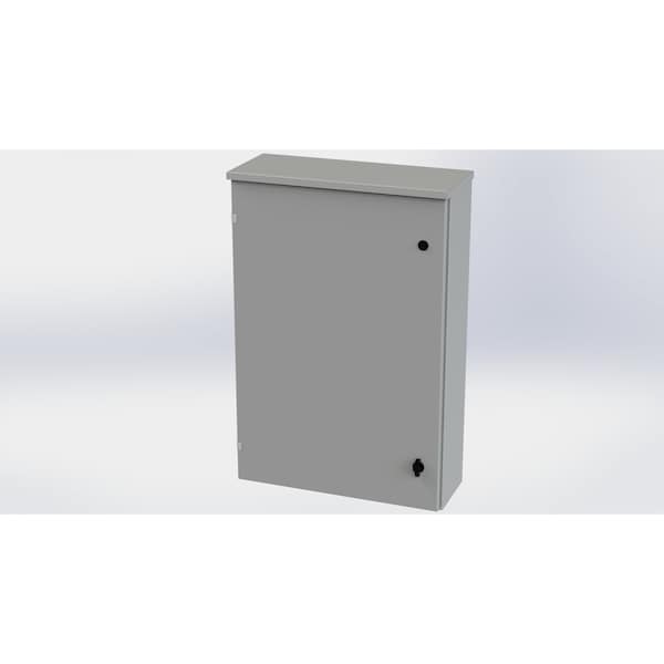 1/4 Turn Knob Latch Electrical Enclosures, 36 in H, 8 in D, 24 in W, NEMA 3R, Galvanized Steel